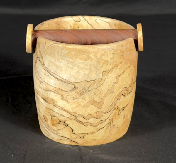 Spalted Maple Espresso Knock Box - Walnut Dowel